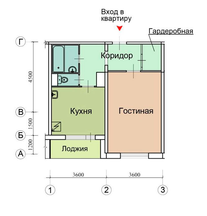 Типовой расчет стоимости натяжного потолка для однокомнатной квартиры проекта П-44М